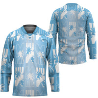 Bula Fiji Hockey Jersey Blue Makare Masi Tapa Pattern LT05 - Polynesian Pride