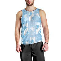 Bula Fiji Men Tank Top Blue Makare Masi Tapa Pattern LT05 - Polynesian Pride