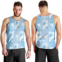 Bula Fiji Men Tank Top Blue Makare Masi Tapa Pattern LT05 - Polynesian Pride