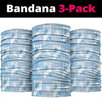Bula Fiji Neck Gaiter Blue Makare Masi Tapa Pattern LT05 package One Size: 25*50cm Blue - Polynesian Pride