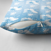 Bula Fiji Pillow Cover Blue Makare Masi Tapa Pattern LT05 - Polynesian Pride