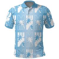 Bula Fiji Polo Shirt Blue Makare Masi Tapa Pattern LT05 Blue - Polynesian Pride