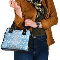 Bula Fiji Shoulder Handbag Blue Makare Masi Tapa Pattern LT05 - Polynesian Pride