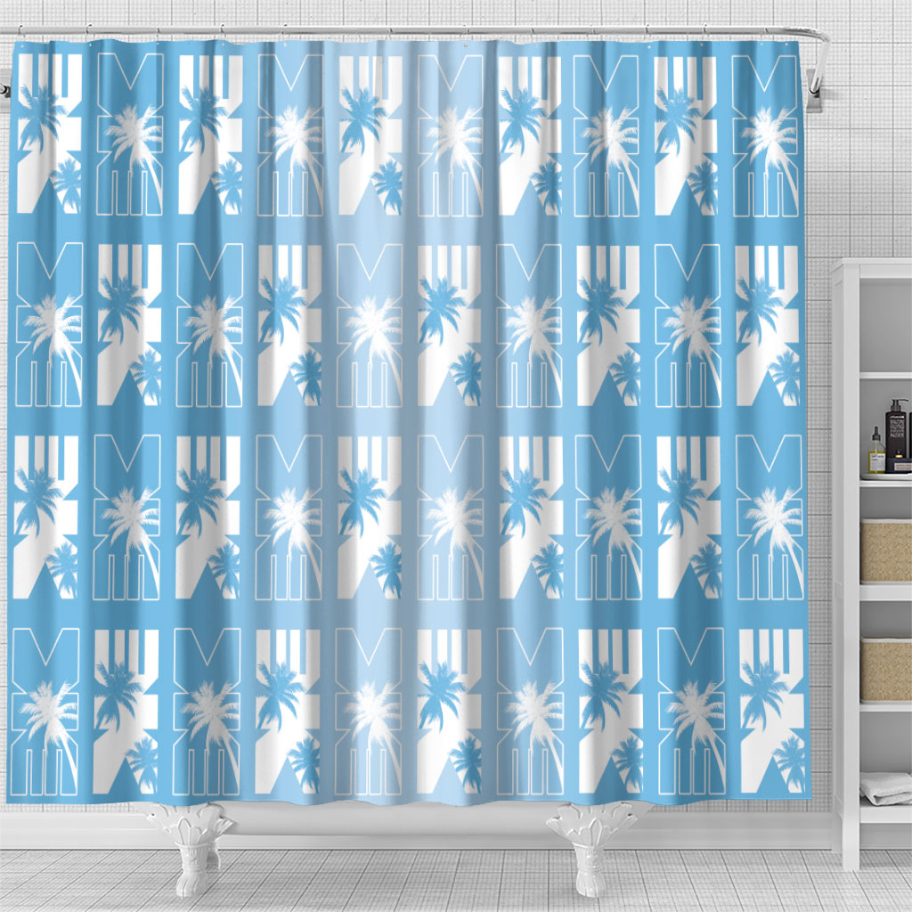 Bula Fiji Shower Curtain Blue Makare Masi Tapa Pattern LT05 - Polynesian Pride
