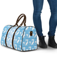 Bula Fiji Travel Bag Blue Makare Masi Tapa Pattern LT05 - Polynesian Pride