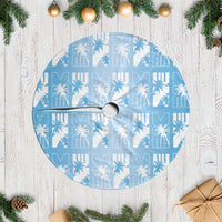 Bula Fiji Tree Skirt Blue Makare Masi Tapa Pattern