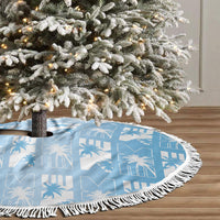 Bula Fiji Tree Skirt Blue Makare Masi Tapa Pattern