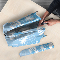 Bula Fiji Umbrella Blue Makare Masi Tapa Pattern LT05 - Polynesian Pride