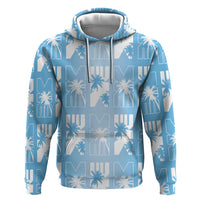 Bula Fiji Zip Hoodie Blue Makare Masi Tapa Pattern LT05 Pullover Hoodie Blue - Polynesian Pride