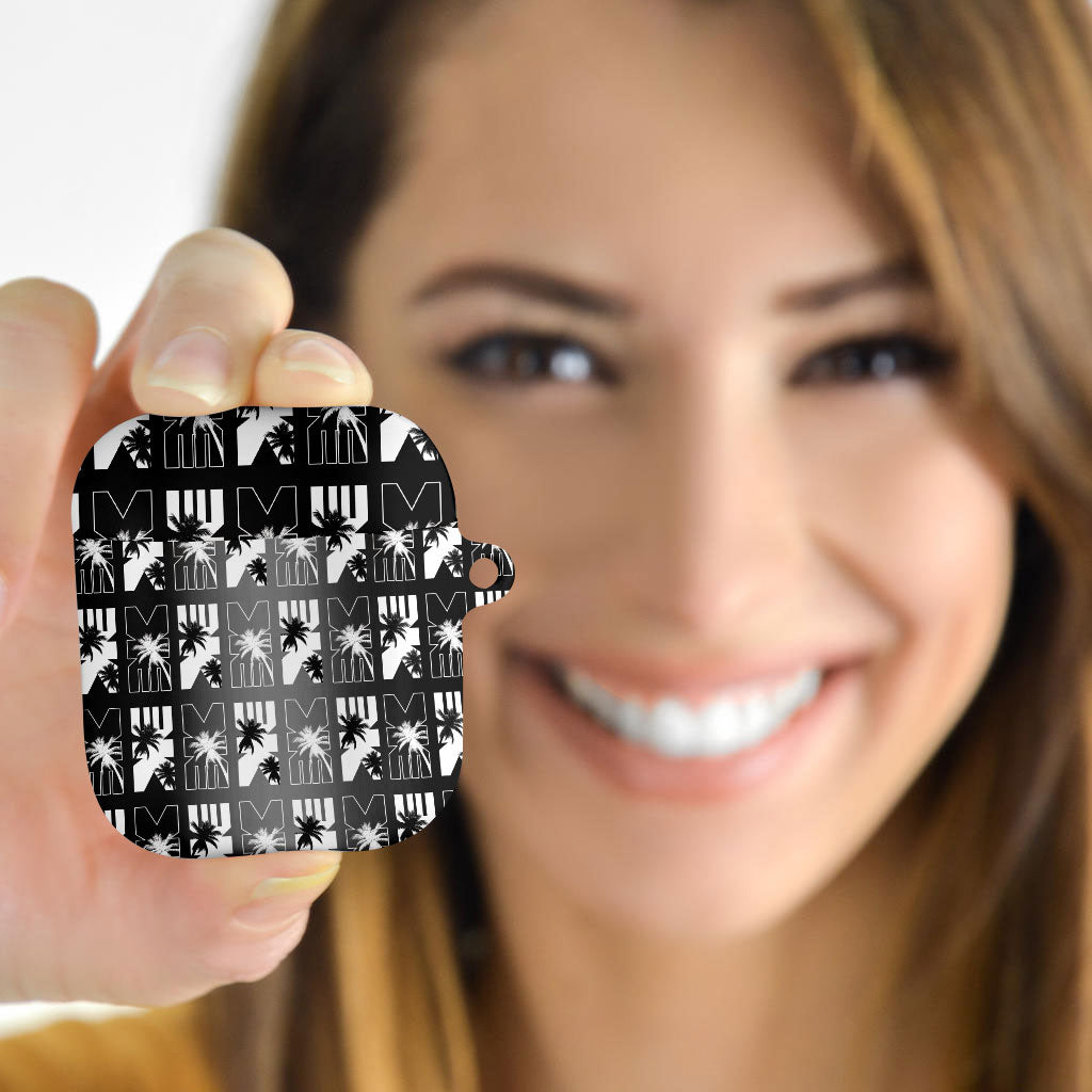 Bula Fiji AirPods Case Black Makare Masi Tapa Pattern LT05 - Polynesian Pride