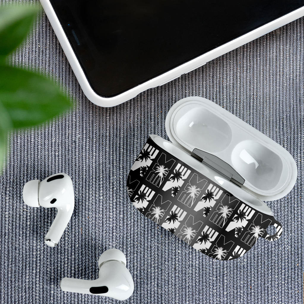 Bula Fiji AirPods Case Black Makare Masi Tapa Pattern LT05 - Polynesian Pride