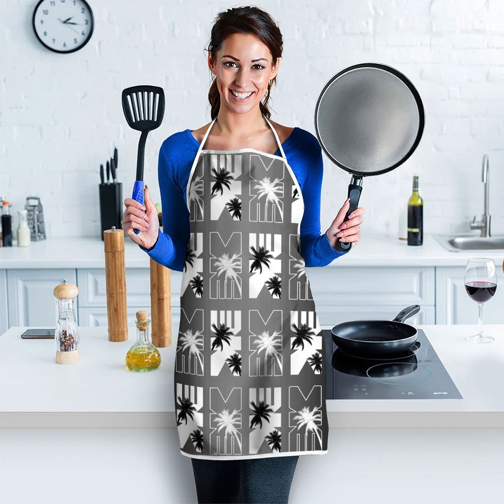Bula Fiji Apron Black Makare Masi Tapa Pattern LT05 - Polynesian Pride