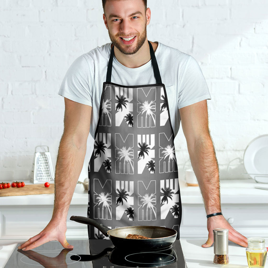 Bula Fiji Apron Black Makare Masi Tapa Pattern LT05 - Polynesian Pride