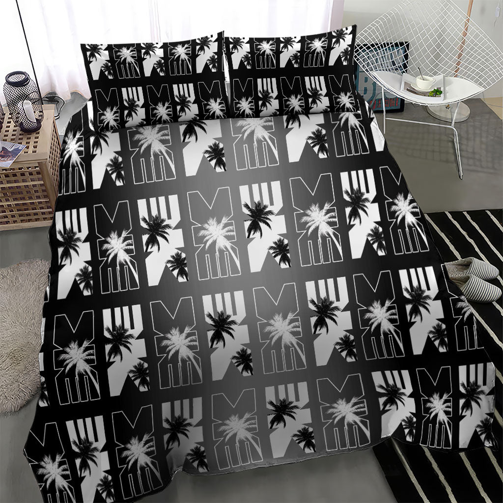 Bula Fiji Bedding Set Black Makare Masi Tapa Pattern LT05 - Polynesian Pride
