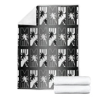 Bula Fiji Blanket Black Makare Masi Tapa Pattern LT05 - Polynesian Pride