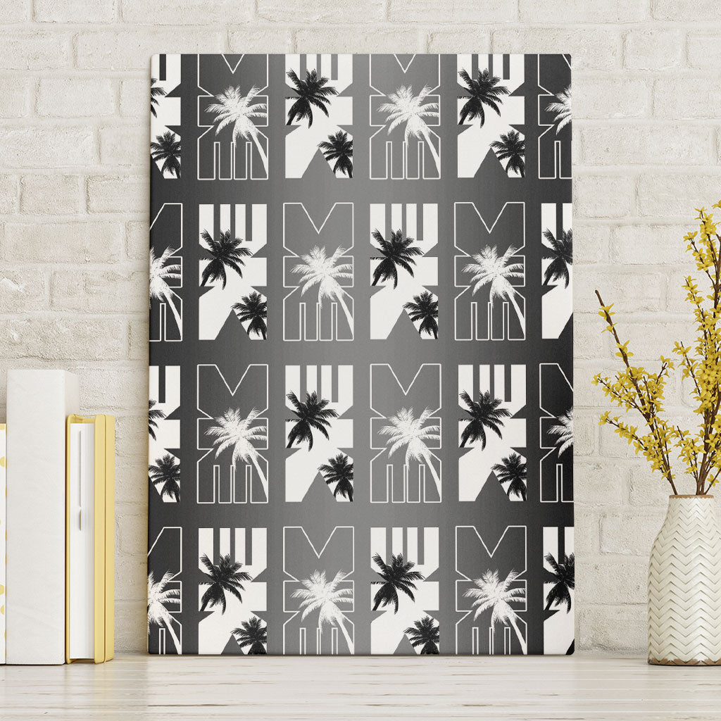 Bula Fiji Canvas Wall Art Black Makare Masi Tapa Pattern LT05 Without Frame Black - Polynesian Pride