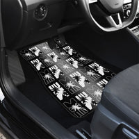 Bula Fiji Car Mats Black Makare Masi Tapa Pattern LT05 - Polynesian Pride
