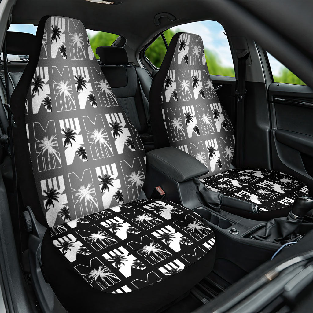Bula Fiji Car Seat Cover Black Makare Masi Tapa Pattern LT05 One Size Black - Polynesian Pride