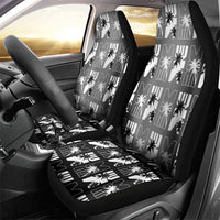 Bula Fiji Car Seat Cover Black Makare Masi Tapa Pattern LT05 - Polynesian Pride