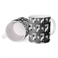 Bula Fiji Ceramic Mug Black Makare Masi Tapa Pattern LT05 - Polynesian Pride