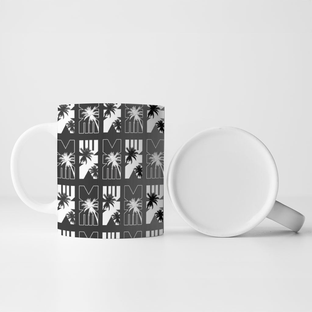 Bula Fiji Ceramic Mug Black Makare Masi Tapa Pattern LT05 - Polynesian Pride