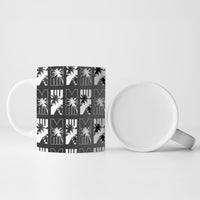 Bula Fiji Ceramic Mug Black Makare Masi Tapa Pattern LT05 - Polynesian Pride
