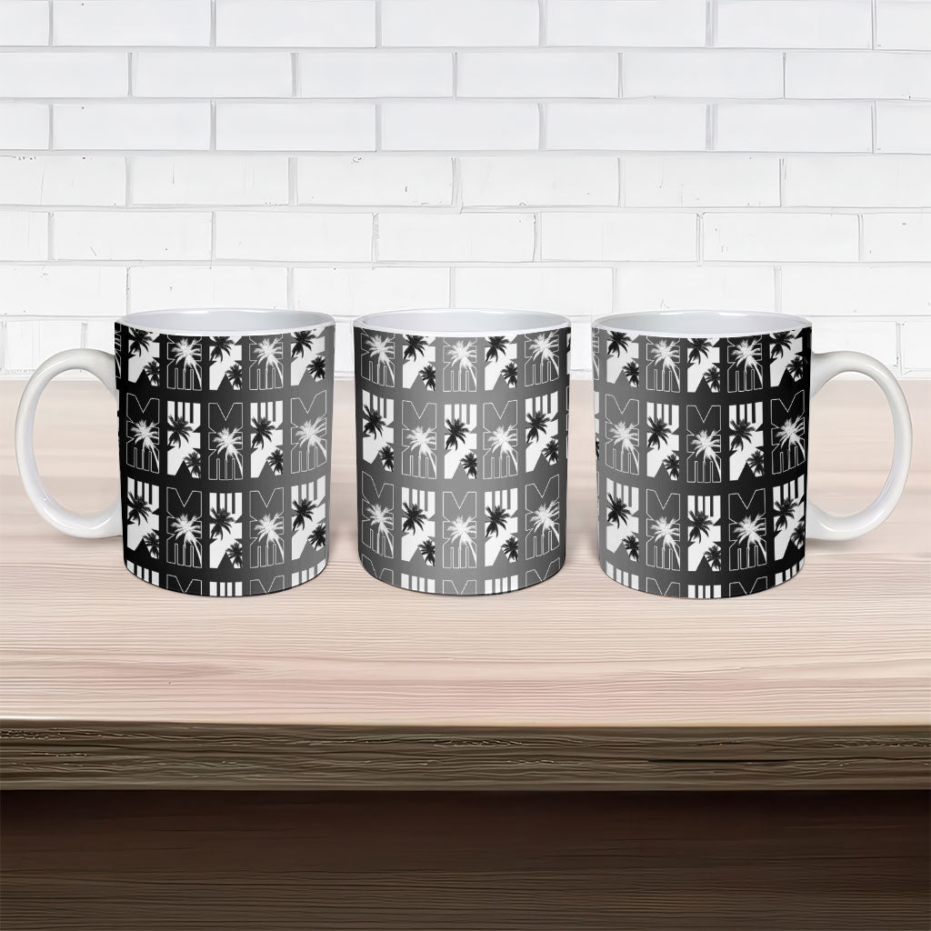 Bula Fiji Ceramic Mug Black Makare Masi Tapa Pattern LT05 - Polynesian Pride