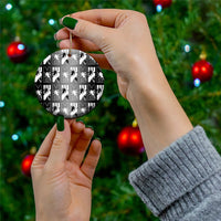 Bula Fiji Ceramic Ornament Black Makare Masi Tapa Pattern