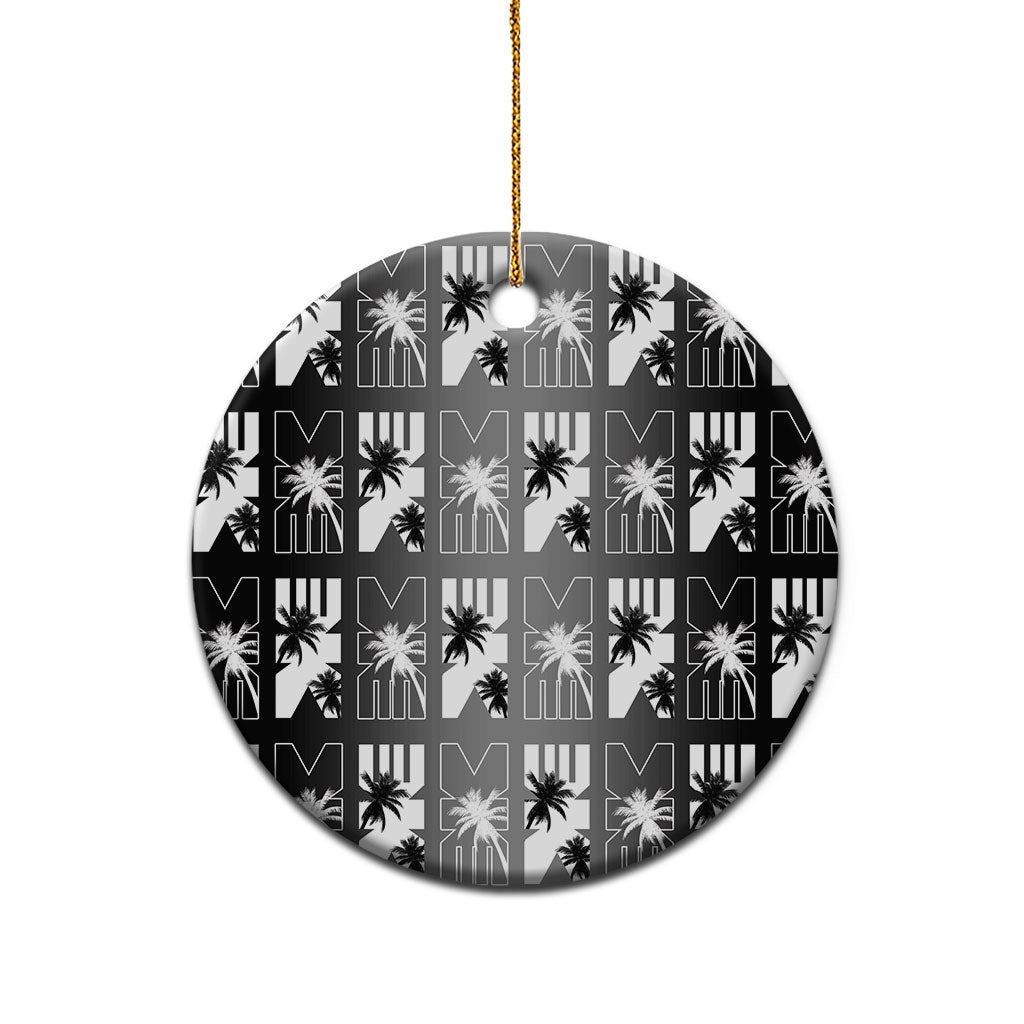 Bula Fiji Ceramic Ornament Black Makare Masi Tapa Pattern