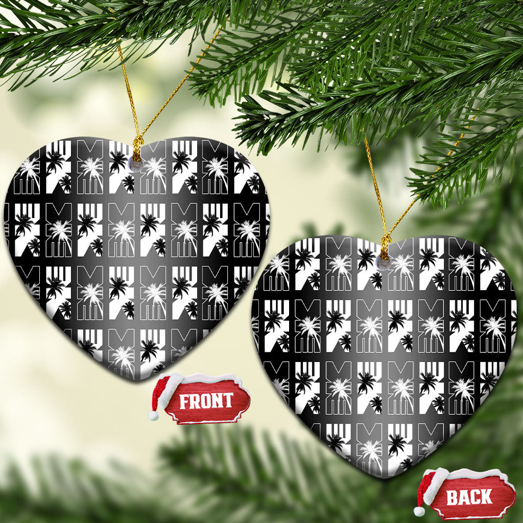 Bula Fiji Ceramic Ornament Black Makare Masi Tapa Pattern