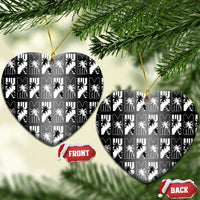 Bula Fiji Ceramic Ornament Black Makare Masi Tapa Pattern