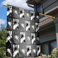Bula Fiji Garden Flag Black Makare Masi Tapa Pattern LT05 - Polynesian Pride