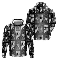 Bula Fiji Hoodie Black Makare Masi Tapa Pattern LT05 - Polynesian Pride