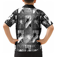 Bula Fiji Kid Hawaiian Shirt Black Makare Masi Tapa Pattern LT05 - Polynesian Pride
