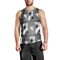 Bula Fiji Men Tank Top Black Makare Masi Tapa Pattern LT05 - Polynesian Pride