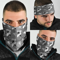 Bula Fiji Neck Gaiter Black Makare Masi Tapa Pattern LT05 - Polynesian Pride