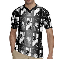 Bula Fiji Rugby Jersey Black Makare Masi Tapa Pattern LT05 - Polynesian Pride