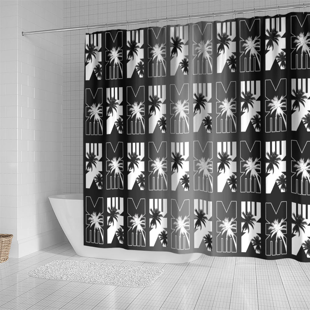 Bula Fiji Shower Curtain Black Makare Masi Tapa Pattern LT05 - Polynesian Pride