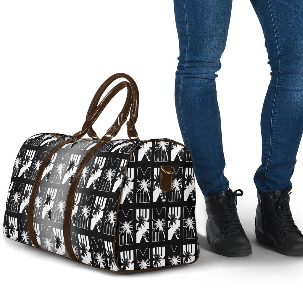 Bula Fiji Travel Bag Black Makare Masi Tapa Pattern LT05 - Polynesian Pride