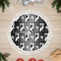 Bula Fiji Tree Skirt Black Makare Masi Tapa Pattern