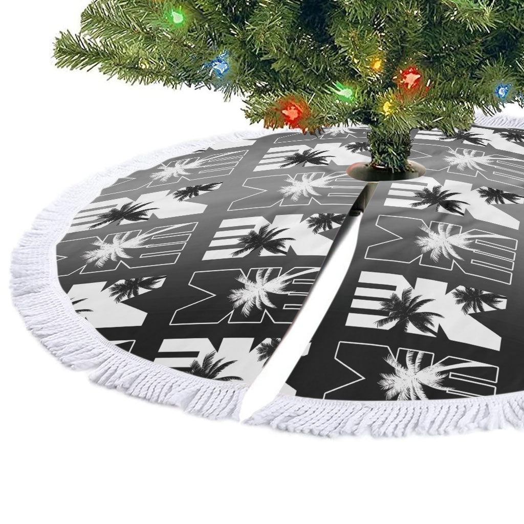 Bula Fiji Tree Skirt Black Makare Masi Tapa Pattern