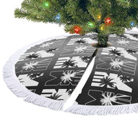 Bula Fiji Tree Skirt Black Makare Masi Tapa Pattern
