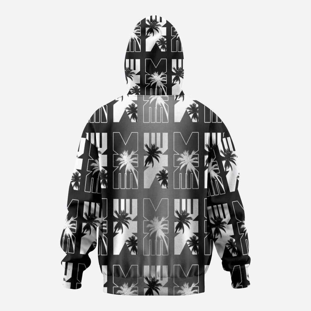 Bula Fiji Zip Hoodie Black Makare Masi Tapa Pattern LT05 - Polynesian Pride