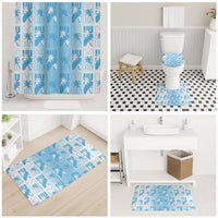 Bula Fiji Bathroom Set White Makare Masi Tapa Pattern LT05 - Polynesian Pride
