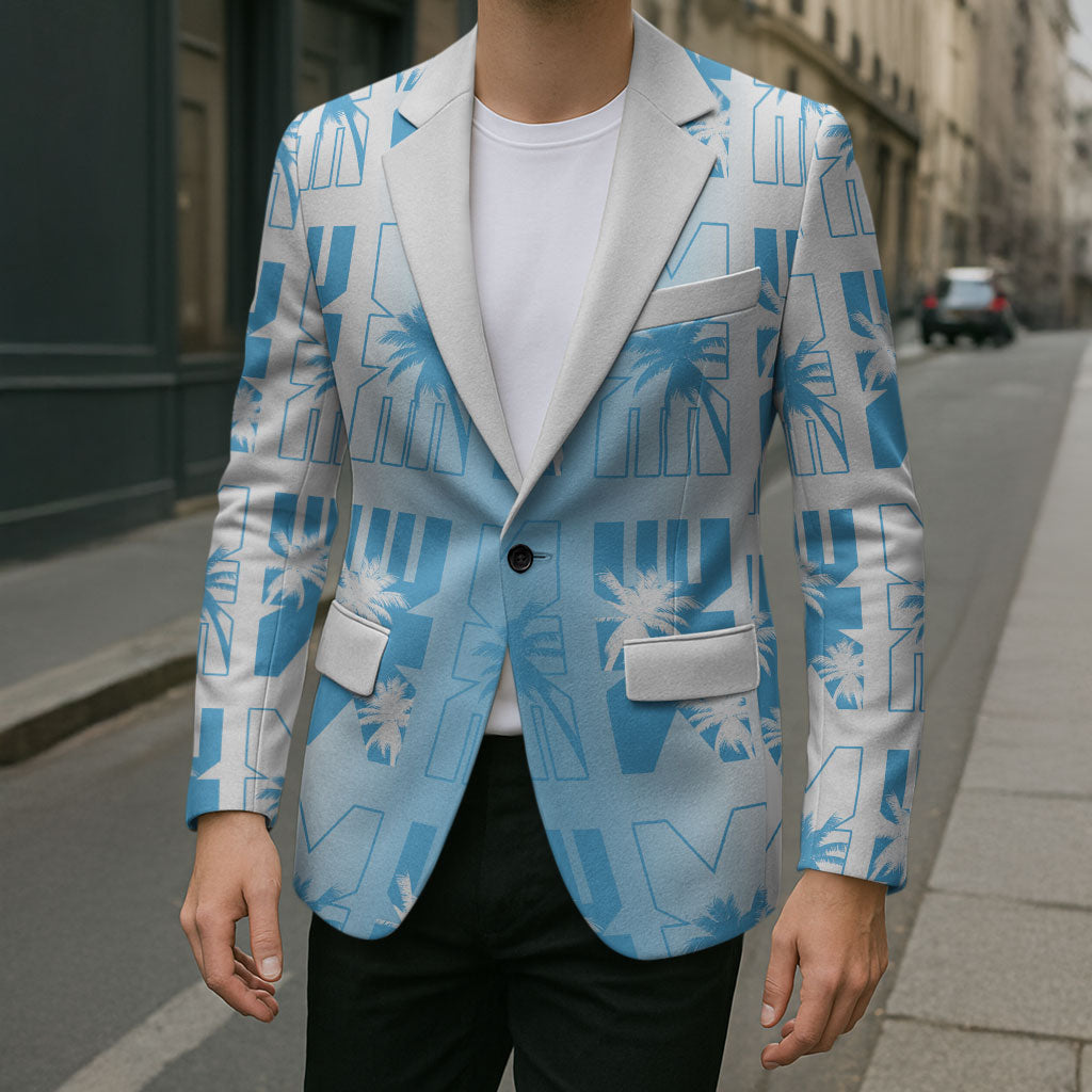 Bula Fiji Blazer White Makare Masi Tapa Pattern LT05 - Polynesian Pride