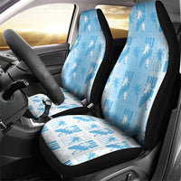 Bula Fiji Car Seat Cover White Makare Masi Tapa Pattern LT05 - Polynesian Pride