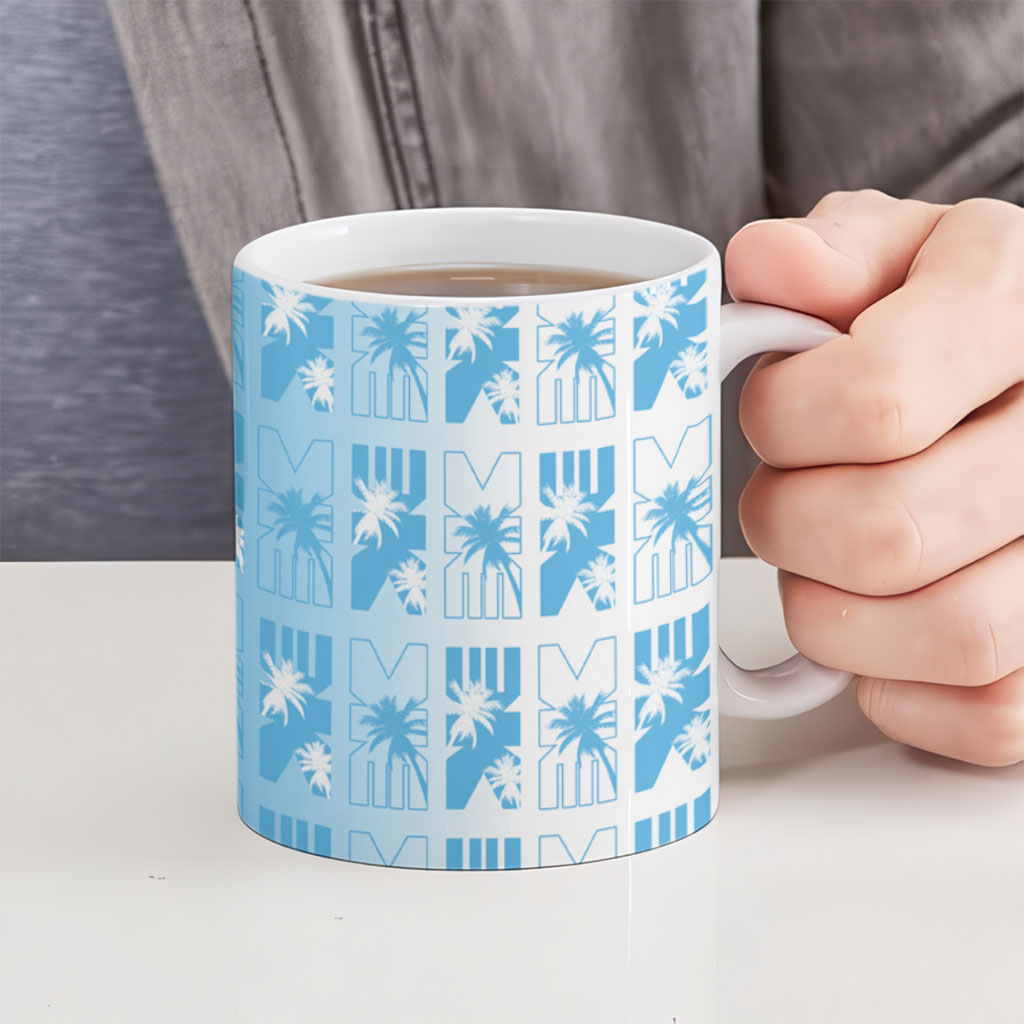Bula Fiji Ceramic Mug White Makare Masi Tapa Pattern LT05 - Polynesian Pride