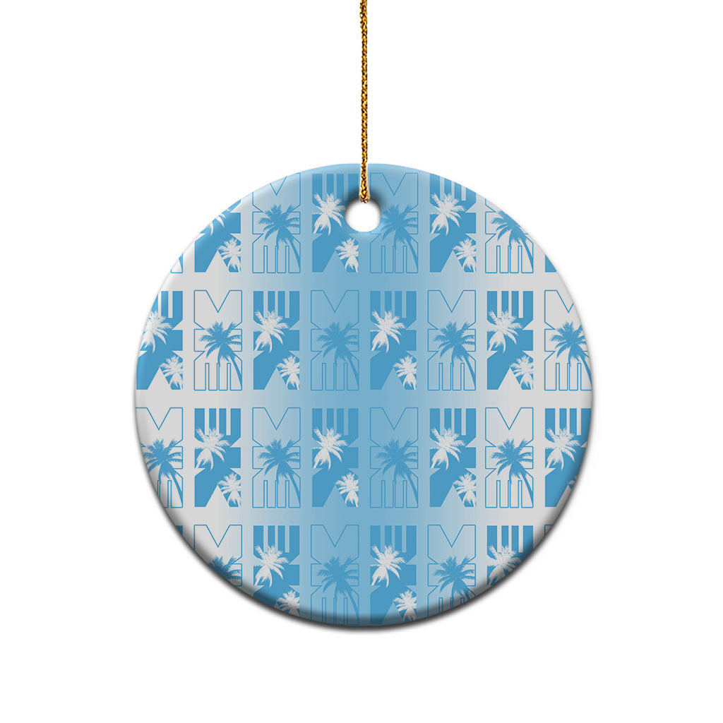 Bula Fiji Ceramic Ornament White Makare Masi Tapa Pattern
