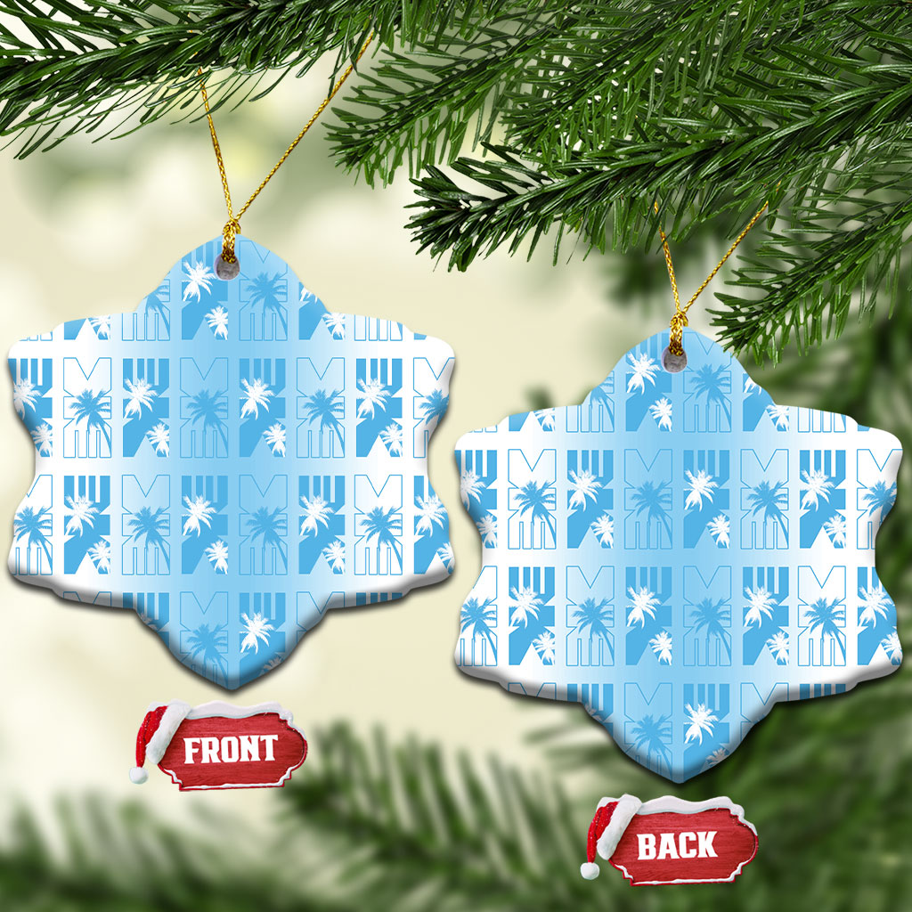 Bula Fiji Ceramic Ornament White Makare Masi Tapa Pattern