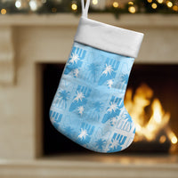 Bula Fiji Christmas Stocking White Makare Masi Tapa Pattern